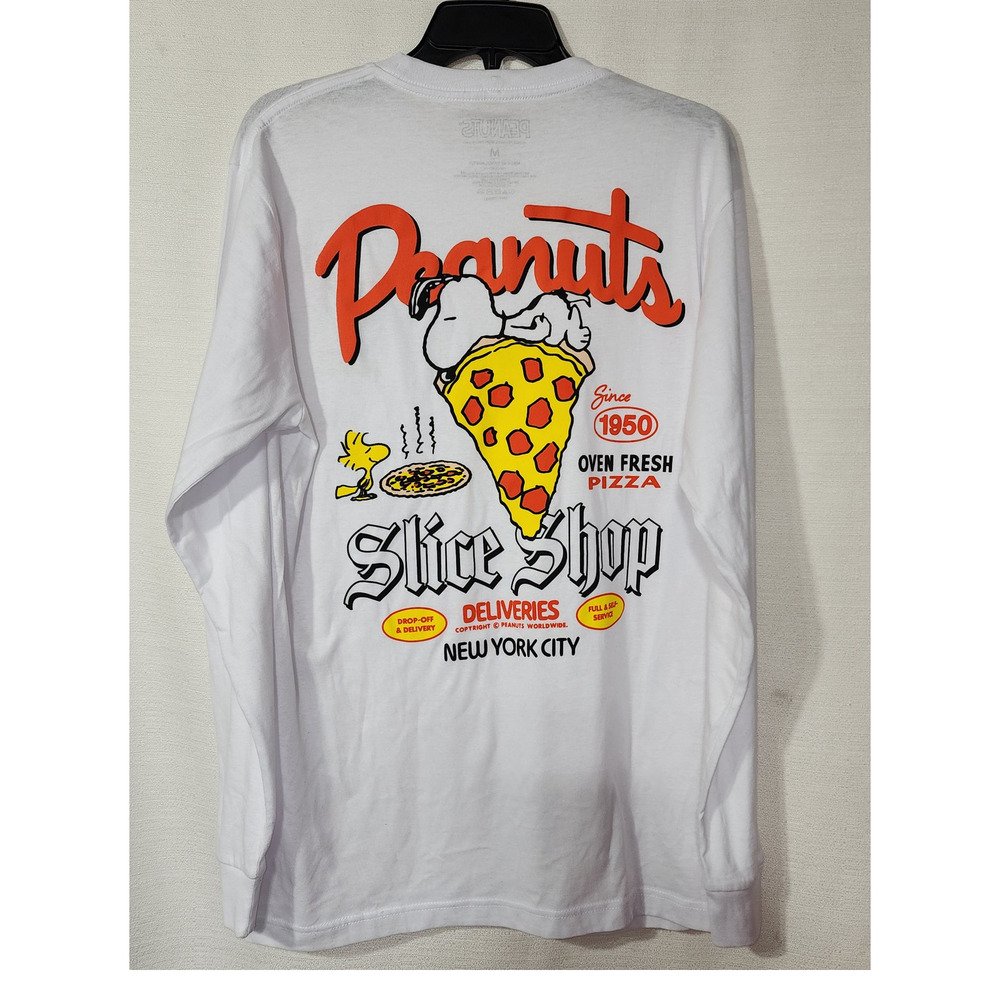 Snoopy slice shop men's medium long sleeve shirt